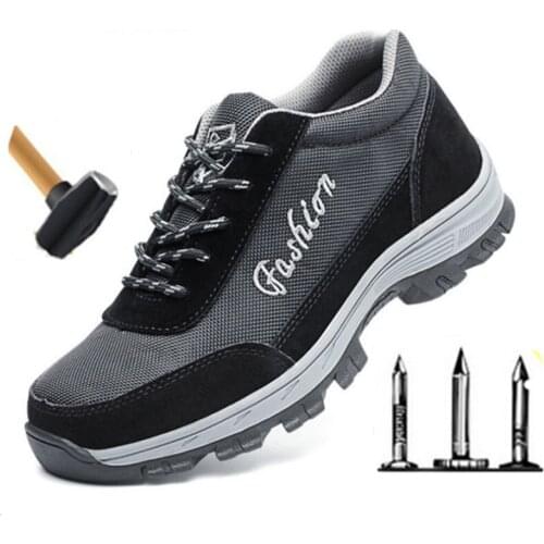 Construction Non-slip Wear-resistant Men Work Safety Shoes Breathable Camping Climbing Sneakers Indestructible Mens Boots