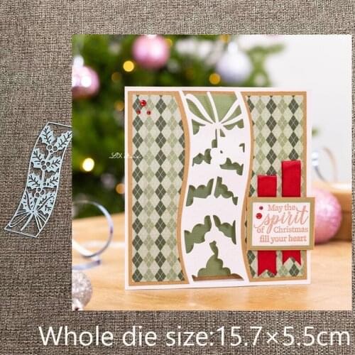 New Design Craft Metal stencil mold Cutting Dies Sprig of Holly frame scrapbook die cuts Album Paper Card Craft Embossing