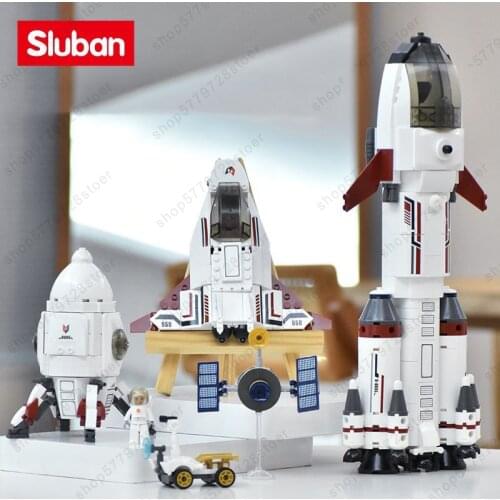 New SLuban Space Exploration Series Sign Modle Building Block Minifigures Toys Child Kids Toys Gifts For Children