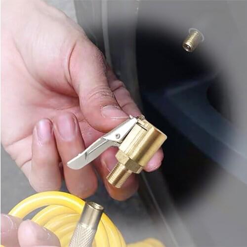8mm Car Tyre Truck Wheel Tire Air Chuck Inflator Pump Valve Clip Nozzle Valve Clip Clamp Thread Connector Adapter Accessories