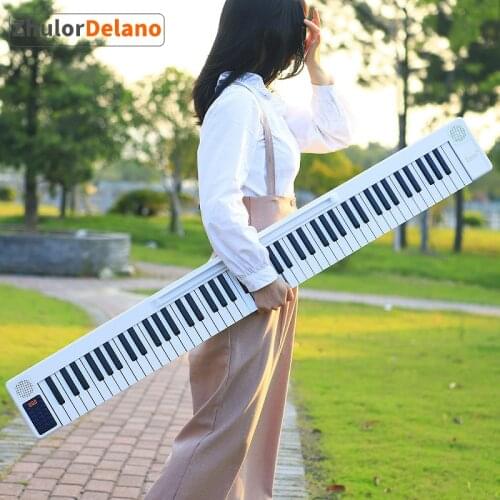 Piano Keyboard Full 88Keys Foldable And Portable Eletronic Piano With Headphone Sustain Pedal English User Instruction Backpack