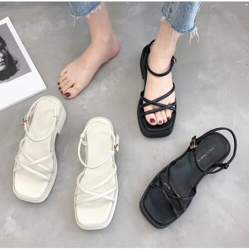 Clogs With Heel Female Sandal 2020 Sandals Med Womens Wedges Increasing Height Ladies Shoes Summer Clear Heels All-Match