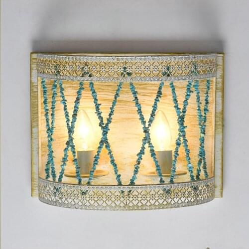 Modern Vintage E14 Nordic Decor Blue Gravel Led Wall Light for Home Corridor Staircase Bathroom Bedroom Dining Room Loft Lamp