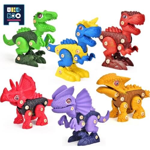 Screw Nut Dinosaur Building Blocks Tyrannosaurus Triceratops Construction Educationa Model Disassembly Assembly Childrens Toys