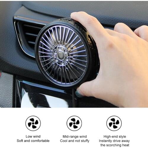 CarAir Vent Mounted USB Fan Cooling Fan Auto Air Vent Conditioner Backseat Air Vent USB Cooling Fans for Sedan SUV Auto Vehicles