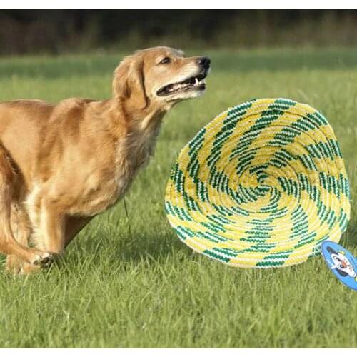 Pet Dog Cotton Rope Toys Funny Flying Disc Puppy Interactive UFO Portable Outdoor For Small Medium Dog Chew Molar Bite-resistant