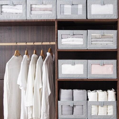 Non-Woven Fabric Home Clothes Storage Box Foldable Wardrobe Laundry Holder Household Non-woven Fabric Underwear Organizer