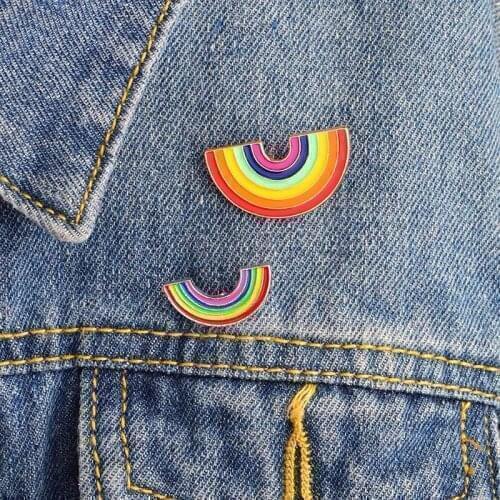 Fashion Colorful Enamel Pin Brooches For Women Cartoon Creative Mini Rainbow Metal Brooch Pins Denim Hat Badge Collar Jewelry