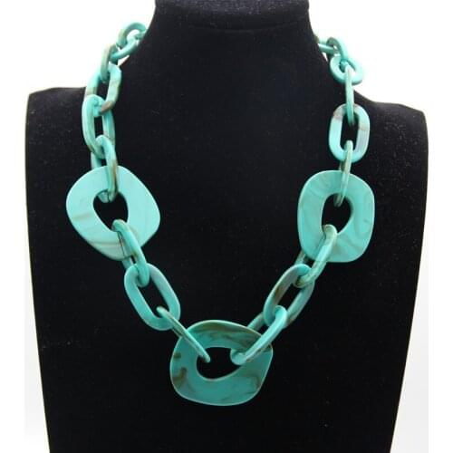 Geometric Square Oval Big Choker Necklace For Women Statement Punk Boho Long Link Chain Necklaces Jewelry Accessories Bijouxs