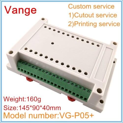 1pcs/lot micro control system project box 145*90*40mm ABS plastic instrument housing cases terminal block for wire connector