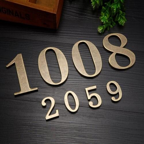 10* 6CM Brass House Number 0-9 Number for Office Modern Plaque Number Hotel Room Number Address Digits Plate Sign