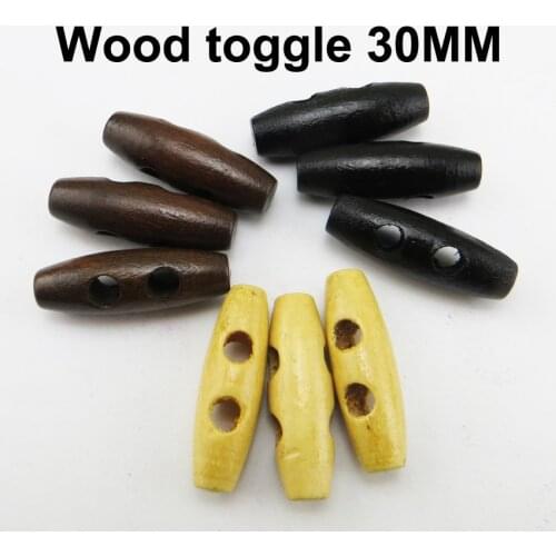 15PCS 30MM wooden deep coffee horn button toggles clothes sewing buttons clothing accessory WHB-091