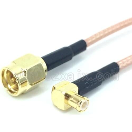 2PCS RF connector SMA Male Plug to MCX Male Right Angle RF Pigtail Cable RG316 Wholesale 15CM RF Coaxial cable free shipping
