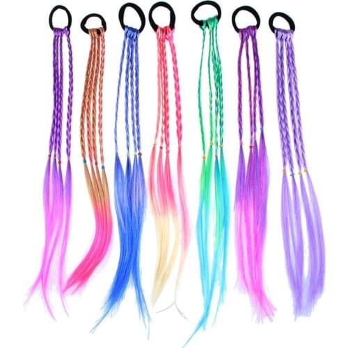2pcs/Pack New Girls Kids Twist Braid Rope Simple Rubber Band Hair Accessories Kids Wig Rope Hair Braider Tools Head Wear