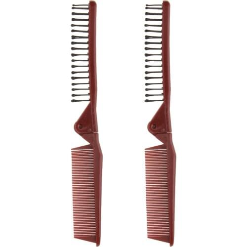 2PCS Travel Folding Hair Brushes Comb Ladies Samll Hair Combs for Long Hair -Mens Kids Top Pocket Hair Brush