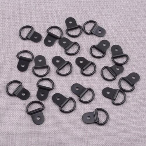 20pcs/Set Black D Shape Tie Down Anchors Lashing Ring for Car Truck Trailer RV Boats Accessories