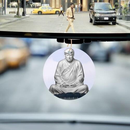 5pcs Buddha Statue Of Trump Listing Wooden Home Hanging Decoration Funny Pendant Make Your Company Great Again Ornaments Sign