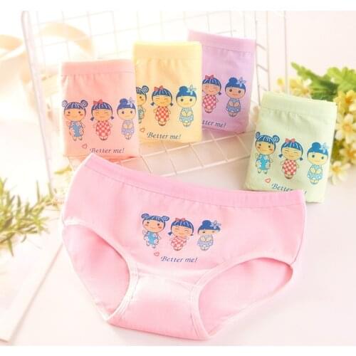 5 Pcs/pack New Children Cotton Panties Girls Cute Cartoon Printed Baby girls Kids Underwear Briefs Soft Pantie for girls TOBANI
