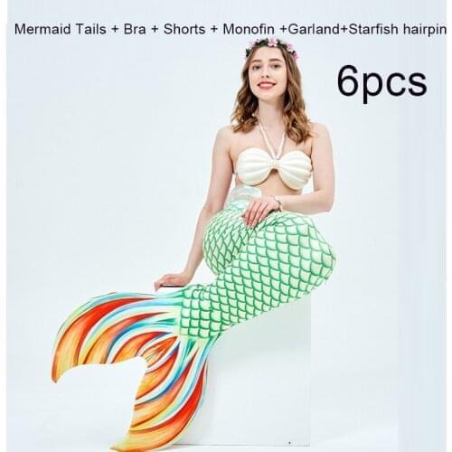 6 pcs Adults Women Mermaid Tail Swimming Fin Snorkeling Foot Flipper Diving Swimming Assistant Tool Elastic Breathable Flippers