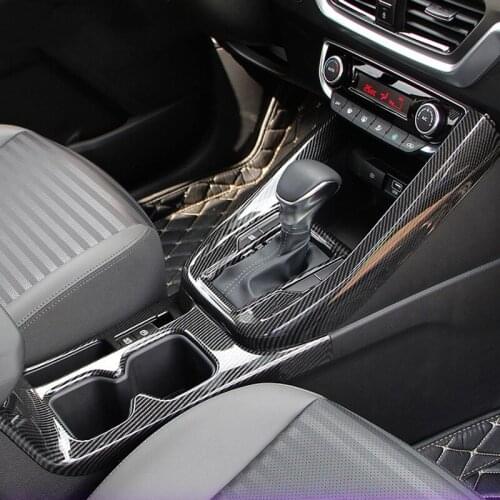 Carbon Fiber Printed Car Interior Styling Drink Holder Gear Panel Cover Moulding Trim for KIA Sportage R 2018 2019 2020