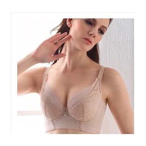 Free shipping New ultra-thin big yards full cup gather bra side vice milk big chest underwear plus size