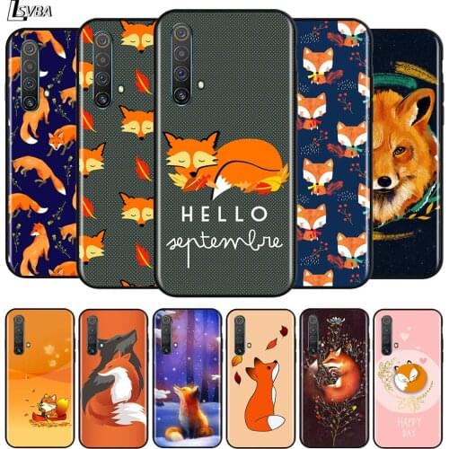 The Little Prince Cute Fox for OPPO Realme V15 X5 X3 X50 X7 X2 C17 C11 C3 C2 7 7i 6 6S 6i 5 Narzo 20 Pro Black Phone Case