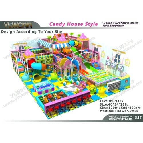 Kids maze sweet candy theme paradise baby play center YLW-IN19327