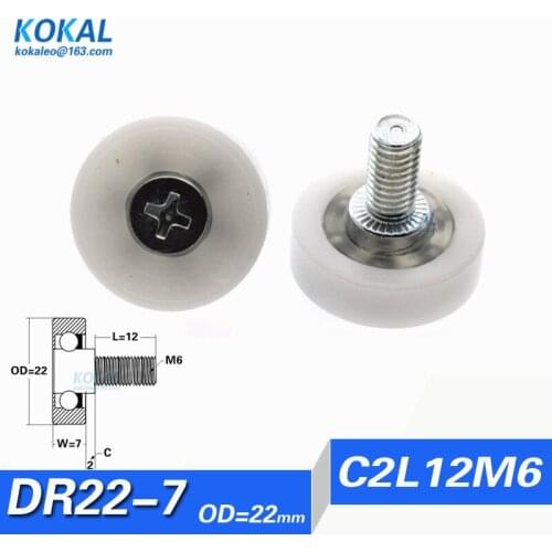 [DR22C2L12]Free Shipiing low noise 10pcs Beverage machine drawer plastic ball bearing wheel roller outer diameter 22mm DR22C2L12