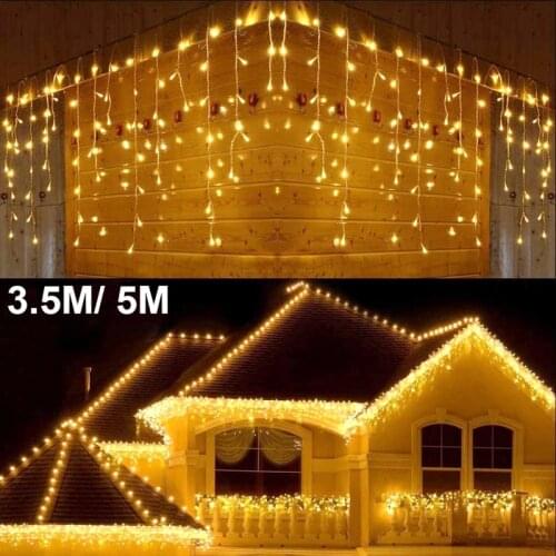 Icicle String Lights Christmas Lights Waterfall Outdoor Decoration Pendant LED Curtains Lights Wedding Party Fairy Garland Light
