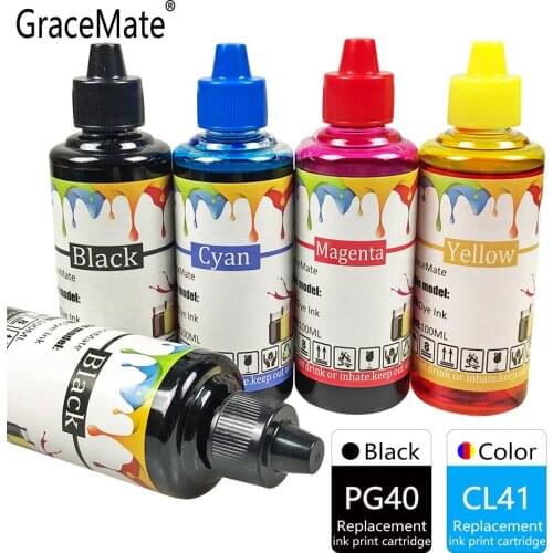 GraceMate PG40 CL41 Printer Ink Refill Ink Bottle Replacement For Canon For PIXMA IP1800 IP1200 IP1900 IP1600 MX300 MP160 MP140