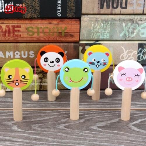 Hammer Toys Cartoon Rattled-Drums Sets Baby Drum Hammer Rattle Children Kids Voice Toys for Fun China Traditional Toys