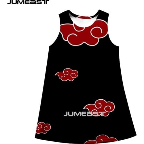 Jumeast Brand Men/Women 3D Printed Dresses Harajuku Naruto Cloud Summer fashion sleeveless dress suspender nightdress