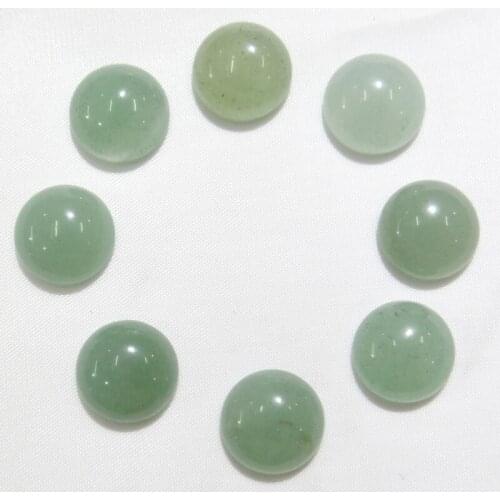 50pcs/12mm Natural aventurine Stone Round No Hole Cabochons Beads for Woman Men Jewelry Making DIY Ring Pendant Accessories