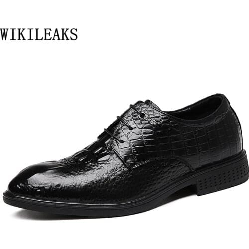 Oxford Crocodile Shoes for Men Coiffeur Wedding Dress Leather Shoes Men Formal Office 2021 Dress Shoes Mens Fashion Italian
