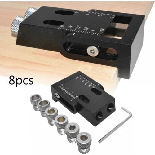 Pocket Hole Jig Kit 6/8 /10mm Angle Drill Guide Set Hole Puncher Locator Jig Drill Bit Set For Woodworking Carpentry Tools