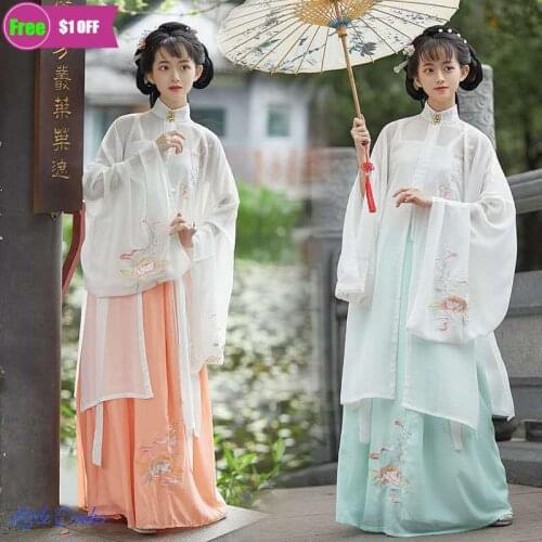 New Peony Embroidered Female Hanfu Original Traditional Chinese Jacket Women Hanfu Costumes Long Sleeve for Ladies Adults