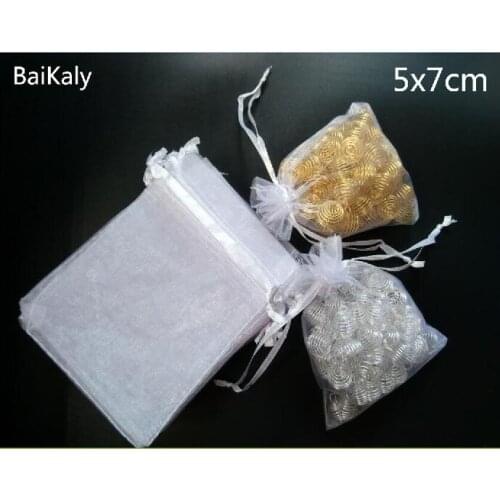 Wholesale Small Gift bag 500pcs 5x7cm Organza bag, Jewelry Pouches, Party Wedding Decoration Gift Bags Jewelry packaging bags