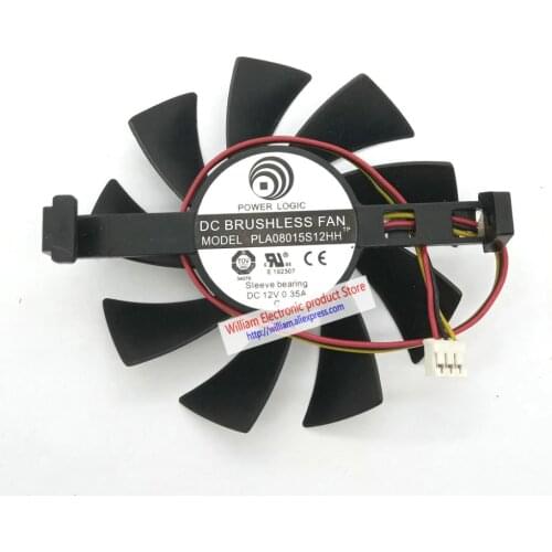 Original PLA08015S12HH DC12V 0.35A Graphics card cooling fan