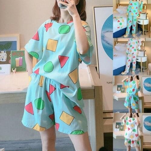 Pijama Sin Chan Man Pajama Sinchan Cotton Summer Short Sets Japanese Pajamas for Couples Man and Woman Sleepwear 2021
