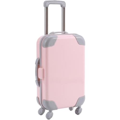 Mini Plastic Suitcase Luggage Doll Accessories doll Furniture 3D Travel Train Suitcas Kids Toys Play House girls Doll Gift