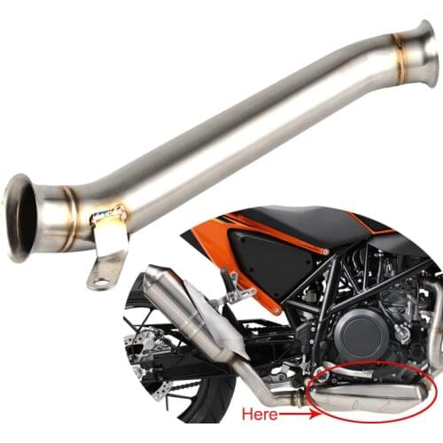 Motorcycle Link Pipe Exhaust Muffler Pipe Slip-on Eliminator Middle Mid Pipe For KTM Duke 690 2012 2013 2014 2015 2016 2017