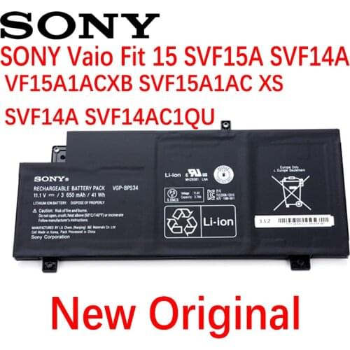 Sony VGP-BPS34 For SONY Vaio Fit 15 SVF15A SVF14A Series SVF15A1ACXB SVF15A1AC XS SVF14A SVF14AC1QU 3650mAh Laptop Battery