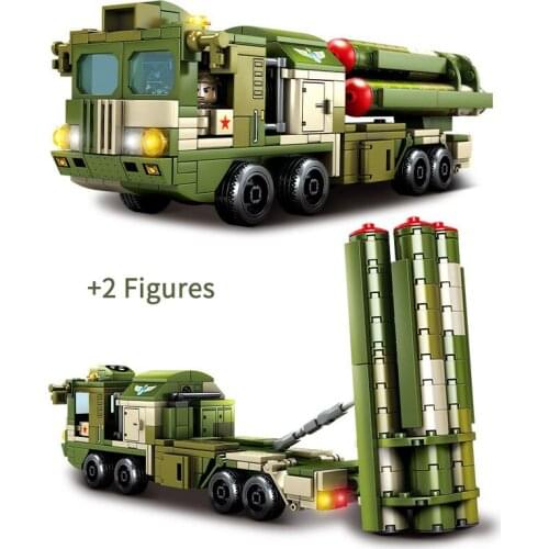 Military War HQ-9 Anti-aircraft Missiles System Gun Tank Model Bricks Building Blocks Toys for Children Boys Kids Gifts 420Pcs