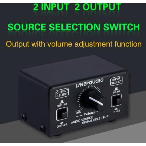 KYYSLB B501 2 In 2 Out Audio Source Signal Selection Switch Headphone Speaker Switch Output Volume Adjustment Switch No Loss