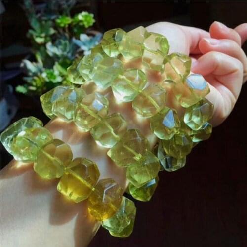 Fine jewelry Natural Crystal Bracelet Citrine Quartz Beads 18*12mm AAA free shipping