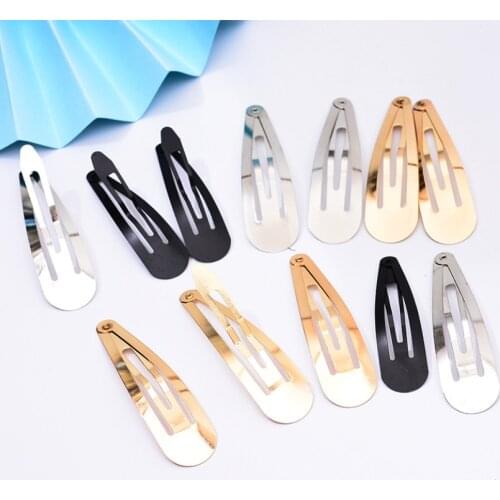 10pcs/lot 4cm Simple Metal Hair Clips Silver Gold Black BB Clip Diy Handmade Girls Headdress Accessories Barette Hairpins pin
