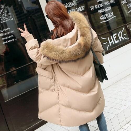 KMETRAM Winter Woman Coats 2020 Large Faux Fur Collar Parka Women Long Coats and Jackets Women Overcoat Casaco Feminino MY3280