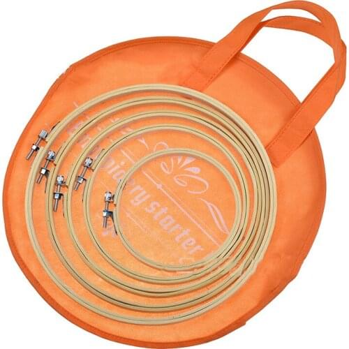 1Pcs Round Embroidery 35cm Portable Orange Embroidery Storage Bag Hoop Bag Eco-friendly Non-woven Sewing Bag Organizer