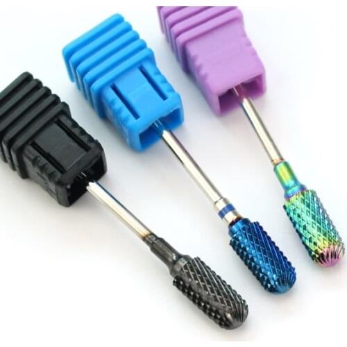 1pcs Rainbow Blue Black Carbide Nail Drill Bit Milling Cutter for Manicure Gel Remove Acylics Nails Accessories Tools