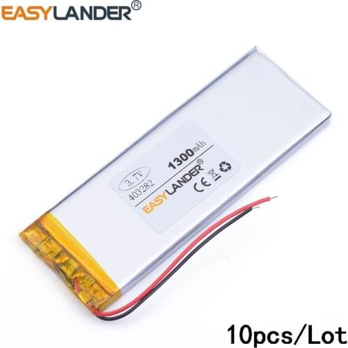 10pcs/Lot 403282 1300mah 3.7V Lithium Polymer Battery Rechargeable Battery For Goophone I5 Y5 V5 Clone iPhone 043282